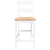 vidaXL Bar Stools 2 kosa bele masivne lesene gume