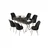 Hanah Home Set Trpezarijski sto i 6 stolica Lai, Crni