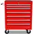 Rdeč delavniški voziček za shranjevanje orodja s 7 predali