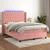 Vidaxl Box spring postelja z vzmetnico LED roza 80x200 cm žamet