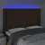 Vidaxl LED posteljno vzglavje temno rjavo 147x16x118/128 cm blago