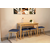 HANAH HOME Vina Mini 06 1048 Oak Dark Blue set : sto, stolice i klupa