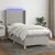 Vidaxl Box spring postelja z vzmetnico LED svetlo siva 80x200 cm blago