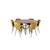Venture Design Jedilna miza in stol komplet Copenhagen Limhamn miza 140x75 cm rjava