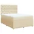 VIDAXL Box spring postelja z vzmetnico krem 140x190 cm blago