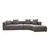 Atelier del Sofa Ugaona garnitura Gondol 105x70x180cm Siva