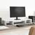 Stalak za monitor podesivi bijeli 80 x 24 x 10,5 cm drveni
