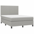Greatstore Box spring postelja z vzmetnico LED sv. siva 140x200 cm blago