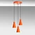 Opviq Luster Konikkem-6357-3, 75-114cm, 40 cm, 3xE27, Narandžasti