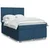 Vidaxl Box spring postelja z vzmetnico modra 160x200 cm blago
