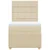 Vidaxl Box spring postelja z vzmetnico krem 90x200 cm blago