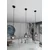 Luster na sajli COSMO 1xE14/10W/230V prečnik 14 cm crna/siva