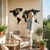 WallXpert metalni zidni ukras 5143, mapa sveta, puna silueta, 150 x 80 cm, crni