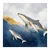 Slika par kitov v modrem oceanu - 20x20