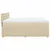 Vidaxl Box spring postelja z vzmetnico krem 180x200 cm blago