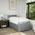 Vidaxl Box spring postelja z vzmetnico svetlo siva 90x190 cm blago
