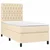 Vidaxl Box spring postelja z vzmetnico krem 90x190 cm blago