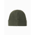 Ombre Mens knitted beanie cap with patch - olive