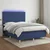 Vidaxl Box spring postelja z vzmetnico LED modra 140x190 cm blago