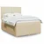 Vidaxl Box spring postelja z vzmetnico krem 140x200 cm blago