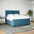 Vidaxl Box spring postelja z vzmetnico modra 200x200 cm žamet