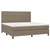 Krevet box spring s madracem LED smeđesivi 200x200 cm tkanina