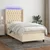 Vidaxl Box spring postelja z vzmetnico LED krem 80x200 cm blago