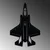 Wallity Zidna dekoracija F-35A, 60 x 41 cm, Crna