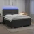 vidaXL Postelja boxspring z vzmetnico Temno siva 200 x 200 cm Blago