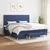 Vidaxl Box spring postelja z vzmetnico moder 200x200 cm blago
