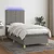 Vidaxl Box spring postelja z vzmetnico LED temno siva 90x200 cm blago