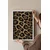 WallXpert uramljena slika 115264, leopard šara u zlatnim i braon tonovima, 30 x 40 cm, beli ram