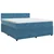 vidaXL Postelja boxspring z vzmetnico Temno modra 140 x 190 cm Žamet
