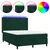 vidaXL Box spring postelja z vzmetnico LED tem. zelena 140x190cm žamet