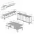 Hanah Home Set TV Komoda i klub sto Braon-Mermer