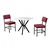HANAH HOME Set Trpezarijski sto i 2 stolice Dubai Burgundy White