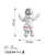 Wallity Zidna dekoracija Peace Sign Astronaut-2, 35cmx47cmx10cm, Bela