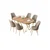 Hanah Home Set Trpezarijski sto i 6 stolica Lai, Bež