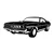 Wallity Zidna dekoracija Plymouth Barracuda 1971, 60 x 26 cm, Crna