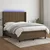 Vidaxl Box spring postelja z vzmetnico LED temno rjava 140x200cm blago