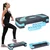 REBEL ACTIVE Step klupa za aerobik i fitnes sa 3 nivoa visine szaro-plava RBA-3225-BL