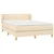 Vidaxl Box spring postelja z vzmetnico krem 140x190 cm blago