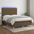 vidaXL Box spring postelja z vzmetnico LED temno rjava 140x200cm blago