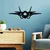 Wallity Zidna dekoracija F-35 Jet Fighter, 60 x 23 cm, Crna