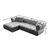 Atelier del Sofa Ugaona garnitura na razvlačenje Petra Left, 280 x 170 x 90 cm, Siva