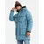 Ombre Insulated long mens jacket with reflective elements - blue