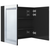 LED kupaonski ormarić s ogledalom sjajni crni 80 x 12 x 68 cm