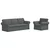 Set sofe 2 pcs Tamno siva 215 x 82 x 80 cm tkanina
