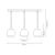 Luster na sajli MONTE 3xE27/60W/230V O 20 cm mat hrom