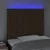 Vidaxl LED posteljno vzglavje temno rjavo 90x5x118/128 cm blago